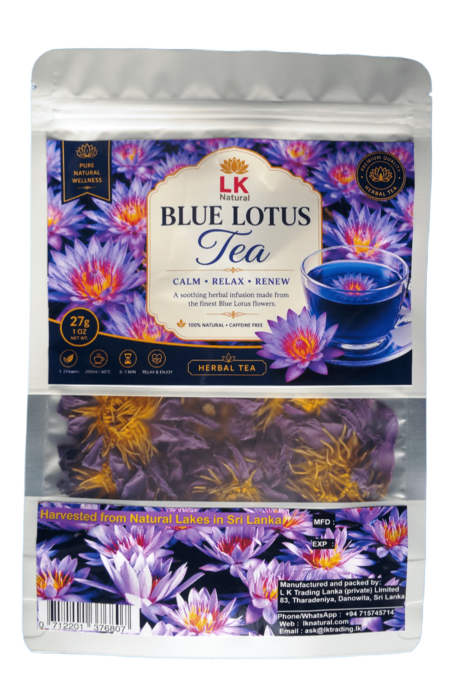 Blue lotus flower relaxing TEA blue water lily - 28g / 1oz