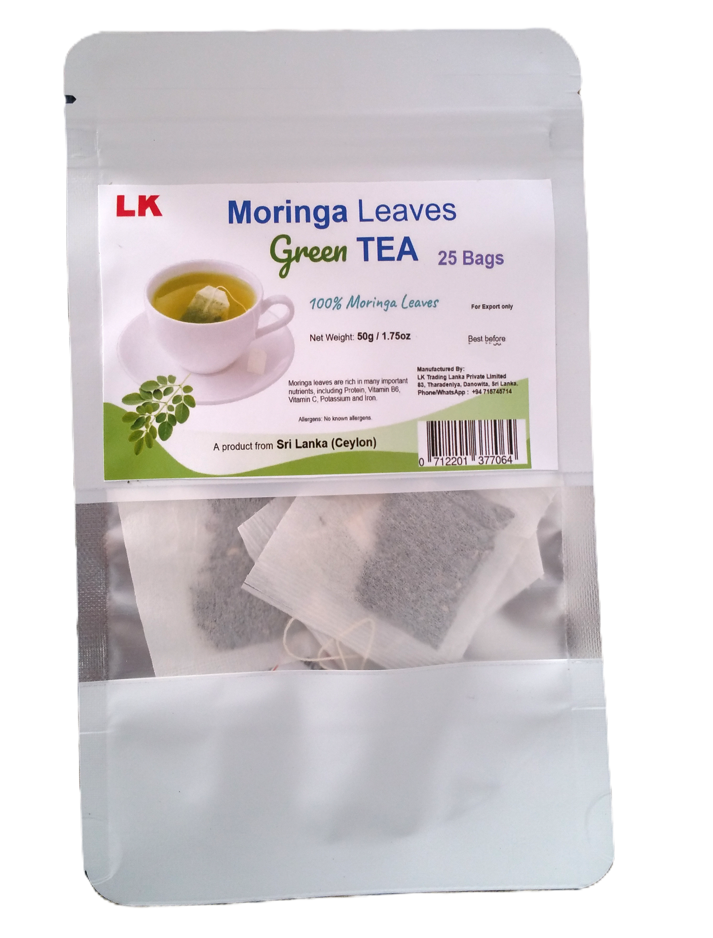 Moringa leaves green Tea   - 25 tea bags