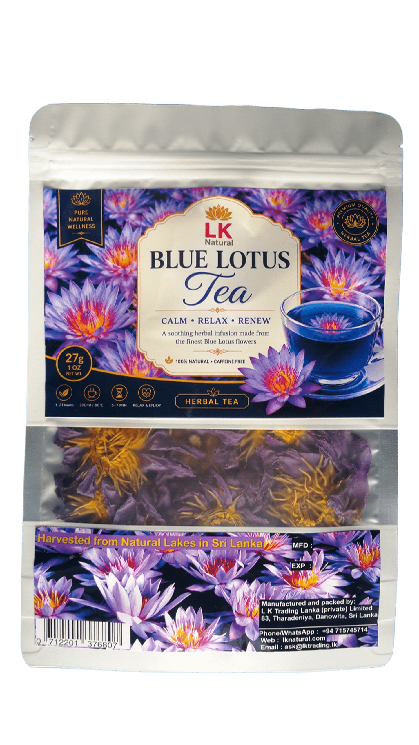 Blue lotus flower relaxing TEA blue water lily - 28g / 1oz