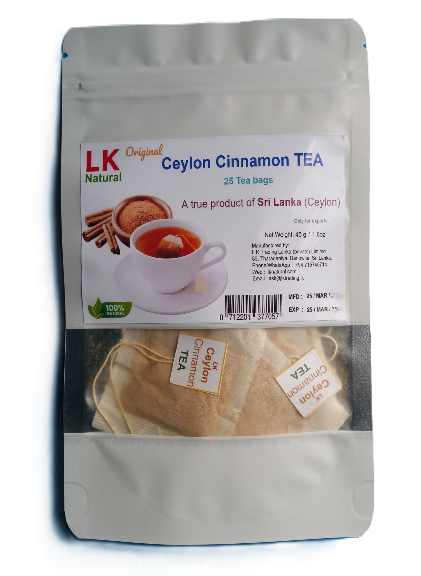 Ceylon Cinnamon TEA - 25 tea bags