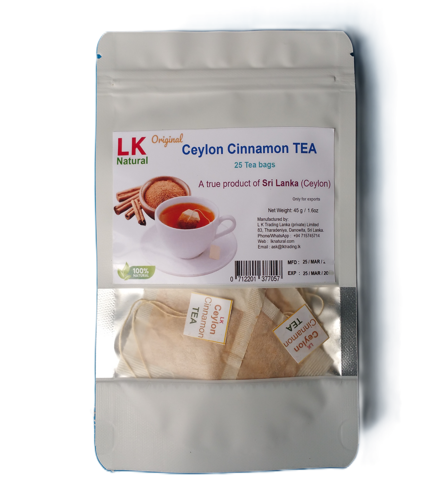 Ceylon Cinnamon TEA - 25 tea bags